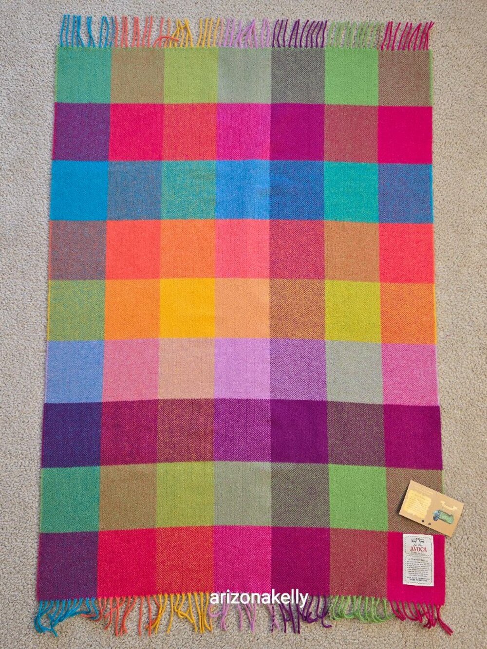 NWT Avoca Lambswool Throw Lap Blanket/Baby Wrap Multicolor Herringbone Ireland